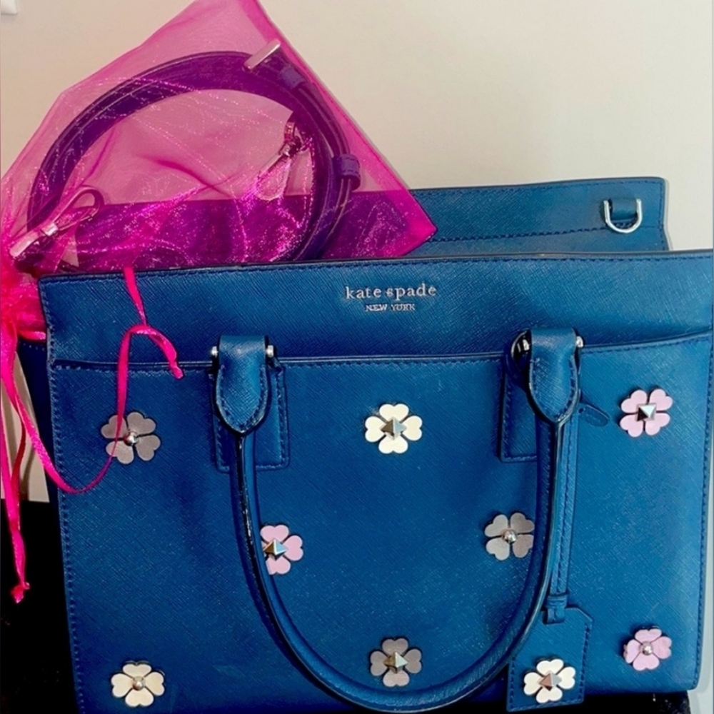 Kate Spade Floral Shoulder and Crossbody Tote EUC - Picture 6 of 9